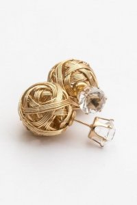 arany dupla gyöngy fülbevaló